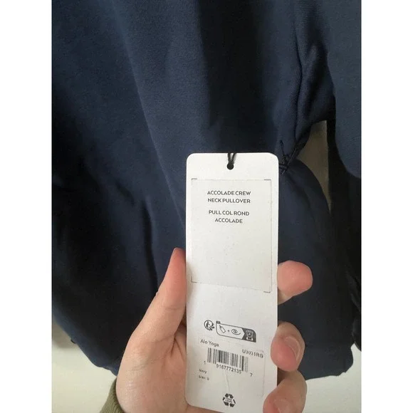 Alo Accolade Crew Neck Pullover – Navy – Size Small – NWT - Picture 4 of 5